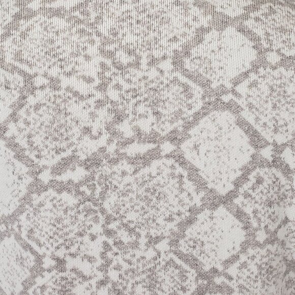 Express Sweater Women's Large Crew Neck Balloon Sleeve Damask Print Ribbed Gray - Picture 10 of 12